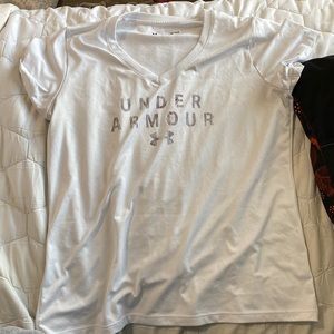 Breathable white under armor v neck